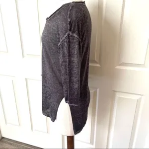 Free People grey burn out high low shirt thumbnail 3