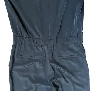 J.Crew Navy Blue Trench Jumpsuit One Piece Pants Crop Silky Sz 2 Pockets Career thumbnail 9