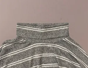 🌬️ Caution To The Wind Gray w/ White Stripes Turtleneck Top thumbnail 4