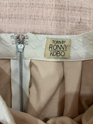 Torn by Ronny Kobo Almond May‎ Textured Lena Pleated Midi Skirt size Medium thumbnail 9