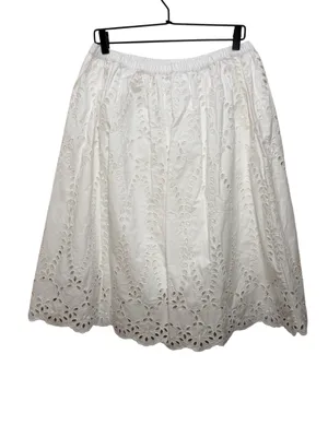 Frank & Eileen Gracie White Eyelet Midi Skirt NWT XL thumbnail 8