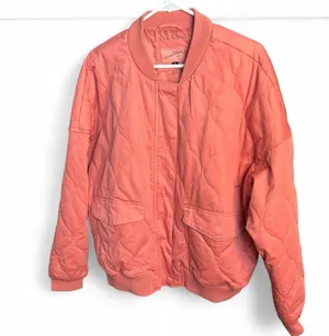 Universal Threads Quilted Coat Pink Coral Snap Zip Oversized XXL thumbnail 4