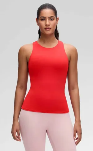 CRZ Yoga Butterluxe Built in Bra Scoop Neck Tank Red Womens Medium Slimming Soft thumbnail 1