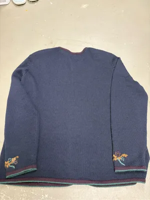 Koret Vintage Floral Paisley Embroidered Knit Cardigan Sweater Womens Medium thumbnail 5