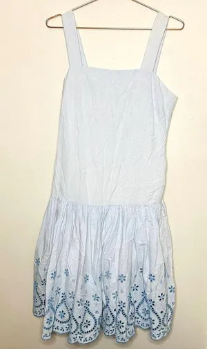 Draper James Women’s Blue White 100% Cotton Eyelet Embroidered Dress Size 6 thumbnail 3