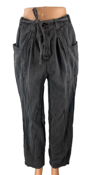 Free People Livin' In The City Belted High Rise Baggy Cargo Trousers Pants Sz S thumbnail 1