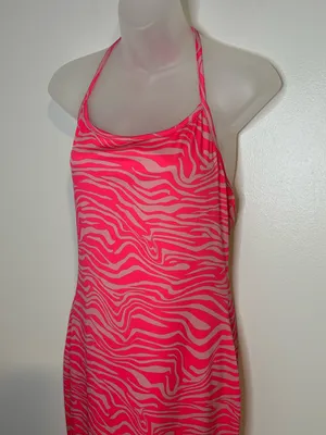 PRETTYGARDEN Fitted Pink Zebra-Print Maxi Dress Size Medium NWT thumbnail 4