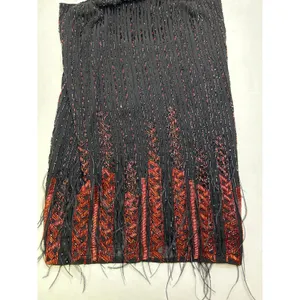Parker Red/Black Monaco Beaded Feather Hem Flapper Mini Dress Size S thumbnail 10