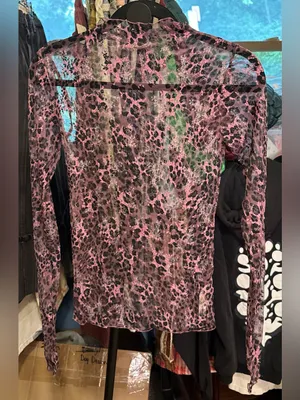 NWOT Free People FP Intimately Lady Lux Printed Layering Top- pink black - Small thumbnail 5