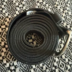 Ava & Viv Black Leather Belt 1” with Silver Hardware NWOT thumbnail 1