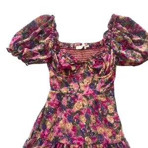 ASTR The Label – Soho Floral Sweetheart Puff Sleeve Long Dress XS thumbnail 1