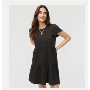 J.Crew Dress Womens Medium M Black Tiered Mini V-Neck Flutter Sleeve Sundress⁠ thumbnail 12