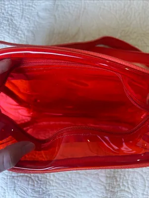 Clear Red Crossbody Bag with Adjustable Strap thumbnail 3