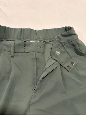 A New Day Sage Green High Rise Pleated Wide Leg Dress Pants - Size 4 thumbnail 3
