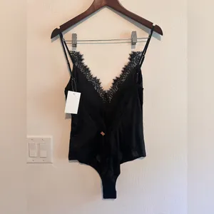 For Love And Lemons x Jaime King Black Lace Bodysuit Sz M thumbnail 4