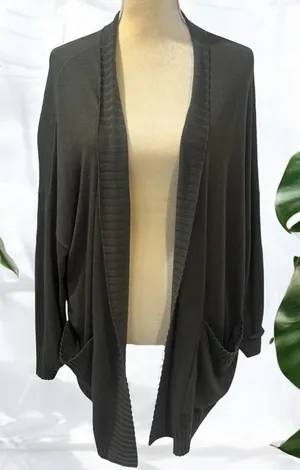 NEW Chelsea28 Green Long Sleeve‎ Cowlneck Cardigan Cashmere Blend Size XS/S thumbnail 1