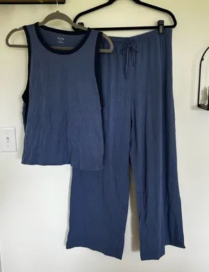State of Day Intimates Blue Pajama Set Tank & Pants Size‎ Large thumbnail 1