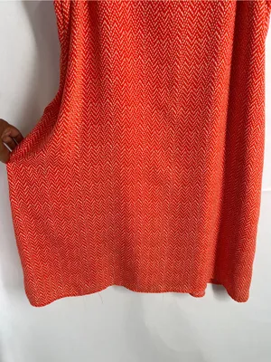 Gap Orange Print Swing Tank Dress Size M‎ Sleeveless Pockets thumbnail 4