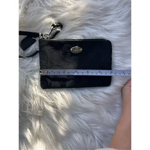 Coach black wristlet older style clutch card wallet purse thumbnail 6