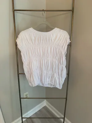 Amazon White Ruffle Babydoll Tee thumbnail 2