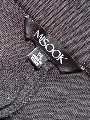 MISOOK Black Classic Knit Pull On Wide Leg Pants Womens L Petite Minimalist Chic thumbnail 6