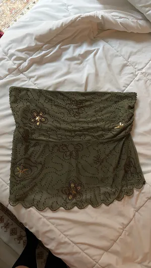 Beaded strapless top Green Size L thumbnail 2