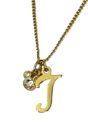 Disney letter “T” initial necklace with Mickey ears charm thumbnail 1
