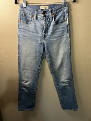 Madewell Stovepipe High Rise Straight Leg Jeans Euclid Wash Light Denim thumbnail 2
