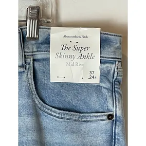 Abercrombie & Fitch Blue Light Wash Super Skinny Ankle Jeans‎ Plus Size 37 thumbnail 6