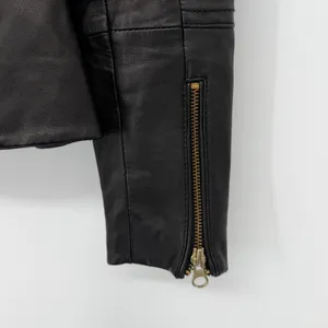 Beach Riot Leather Moto Jacket Adios Bitchachos XS Dolls Kill Gold‎ Zip thumbnail 3