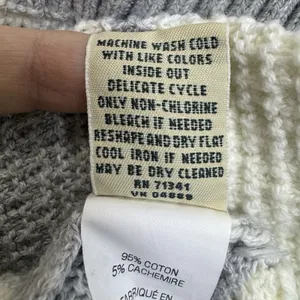 LL Bean Cashmere Cotton Cardigan Size M Gray White Preppy Capsule Outdoorsy thumbnail 5