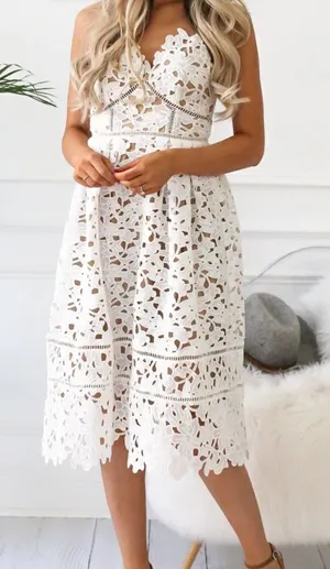 ✨2xHP✨Crochet Lace Midi Dress✨ White thumbnail 1