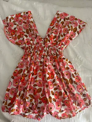 Urban Outfitters Kiss The Sky Floral V-Neck Romper thumbnail 4