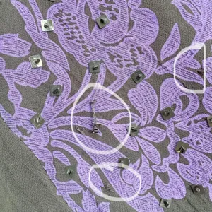 VTG Y2K Maxi Dress 8 Black Purple Beaded Floral Cowl Neck Whimsigoth Vampy‎ Goth thumbnail 10