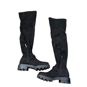 Marc Fisher LTD Black Suede Over The Knee Lug Sole Buckle Boots Womens 8 NEW thumbnail 4