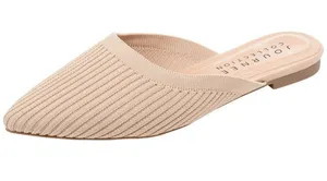 NWT Journee Collection Womens Knit Slip-On Aniee Mules ANIEE Beige Brown 7M thumbnail 1