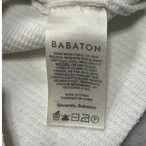 Babaton Crop Top S One Shoulder White Ribbed Knit Asymmetrical Aritzia 75721 thumbnail 4