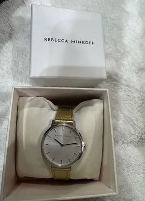 Rebecca Minkoff Metallic Gold Strap Silver Dial Watch thumbnail 1