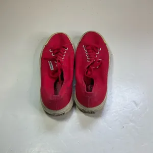 Superga‎ Red Lace Up Sneakers Size 8 thumbnail 4