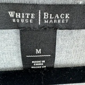White House Black Market Womens Heather Grey V-Neck Knit Pullover Hoodie Size M thumbnail 5