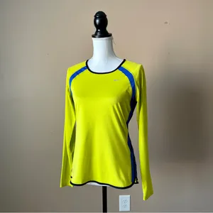 NIKE | Lime Green Long Sleeve Performance Top Sz M thumbnail 4