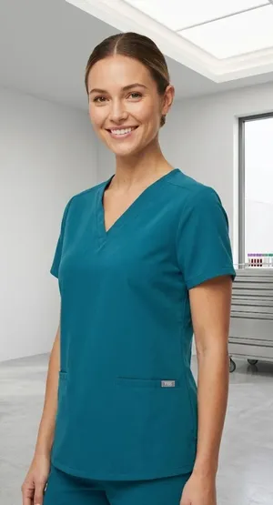 FIGS Technical Collection Teal Scrub Top - Size XS thumbnail 1