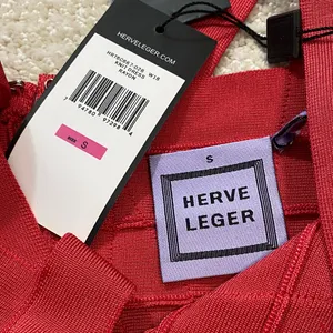 Herve Leger Crimson Strappy Bandage Mini Dress Size S 90% Rayón 9% Nylon thumbnail 9