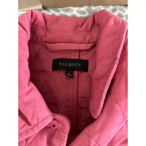 Talbots Quilted Barn Jacket Large Pink Shacket Corduroy Preppy Bright Equestrian thumbnail 2