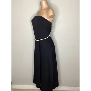 Free People black strapless dress with wood bead belt. Medium. Retails $70 thumbnail 7