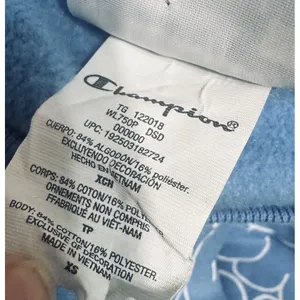 Champion Reverse Weave Sweatshirt Womens XS Light Blue Logo Spellout AOP thumbnail 6