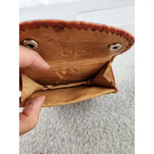 Vtg Handmade MANDALAY BURMA Leather Wallet Change Coin Purse Burmese‎ souvenir thumbnail 5