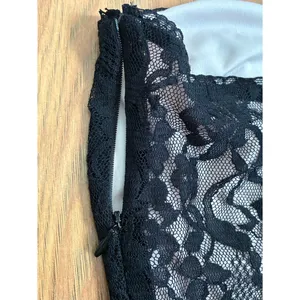 Express Black Lace Corset Bustier Top Strapless Goth Y2K Coquette Sizw S thumbnail 6