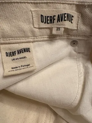 Djerf Avenue Relaxed Jeans 100% Organic cotton button fly cream Size 25 NWOT thumbnail 7