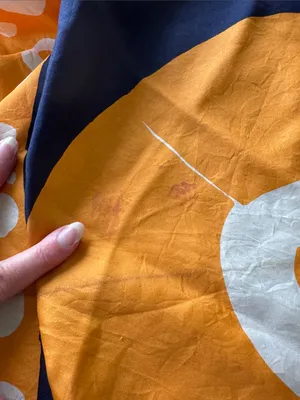 Christian Dior Orange White Navy Blue Polka Dot Silk Scarf 30” Sq thumbnail 6